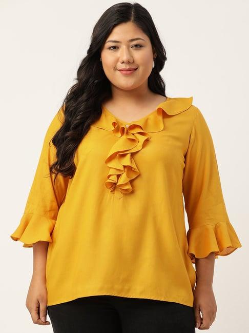 therebelinme mustard a-line top