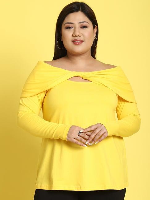 therebelinme mustard cotton plus size top