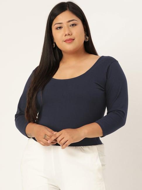 therebelinme navy a-line crop top
