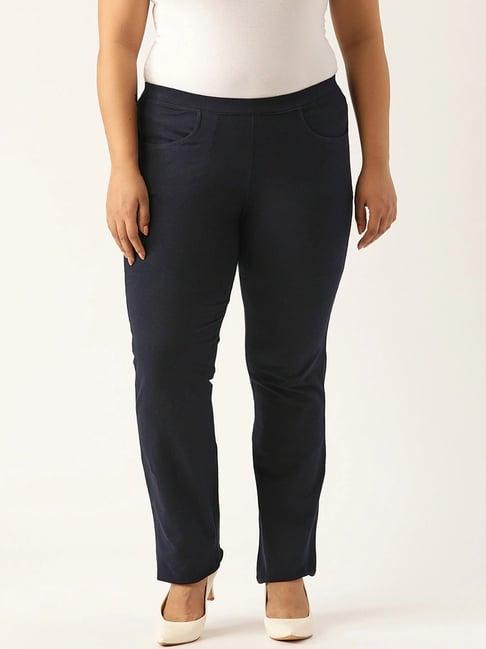 therebelinme navy cotton regular fit pants