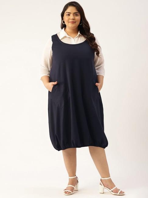 therebelinme navy midi dress