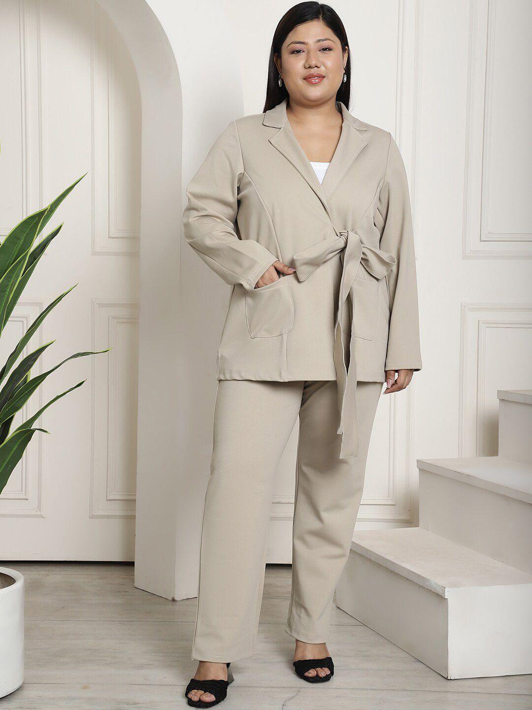 therebelinme notched lapel collar coat with trousers co-ords