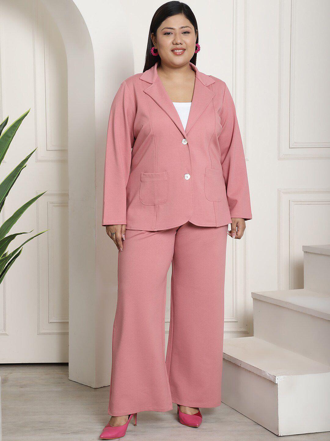 therebelinme notched lapel collar neck coat with wide leg trousers co-ords