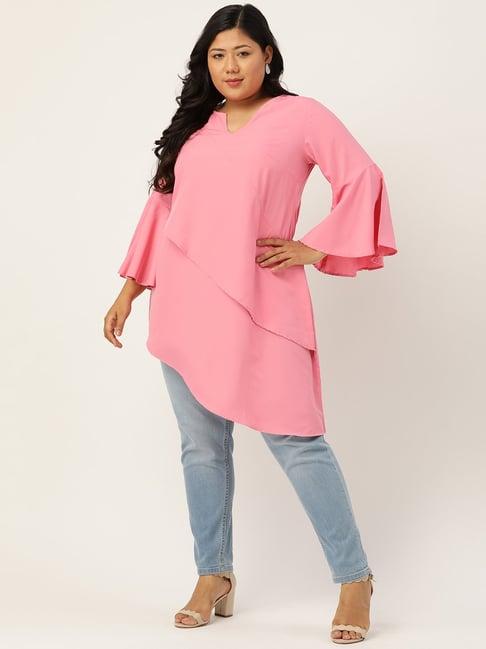 therebelinme pink high low tunic