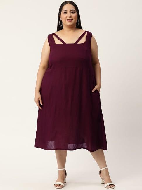 therebelinme plum midi dress