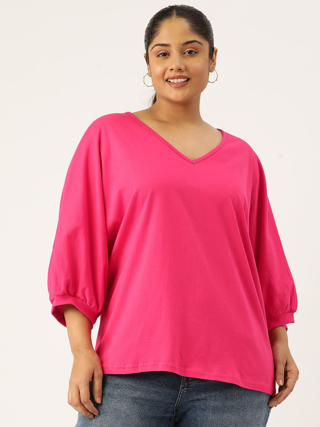 therebelinme plus size batwing sleeves pure cotton longline top