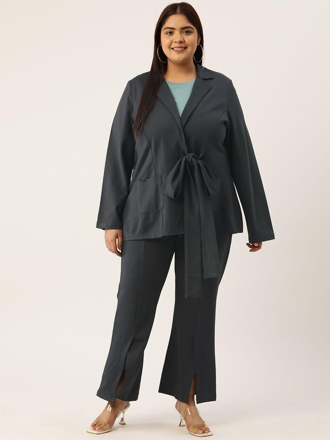 therebelinme plus size coat with trousers