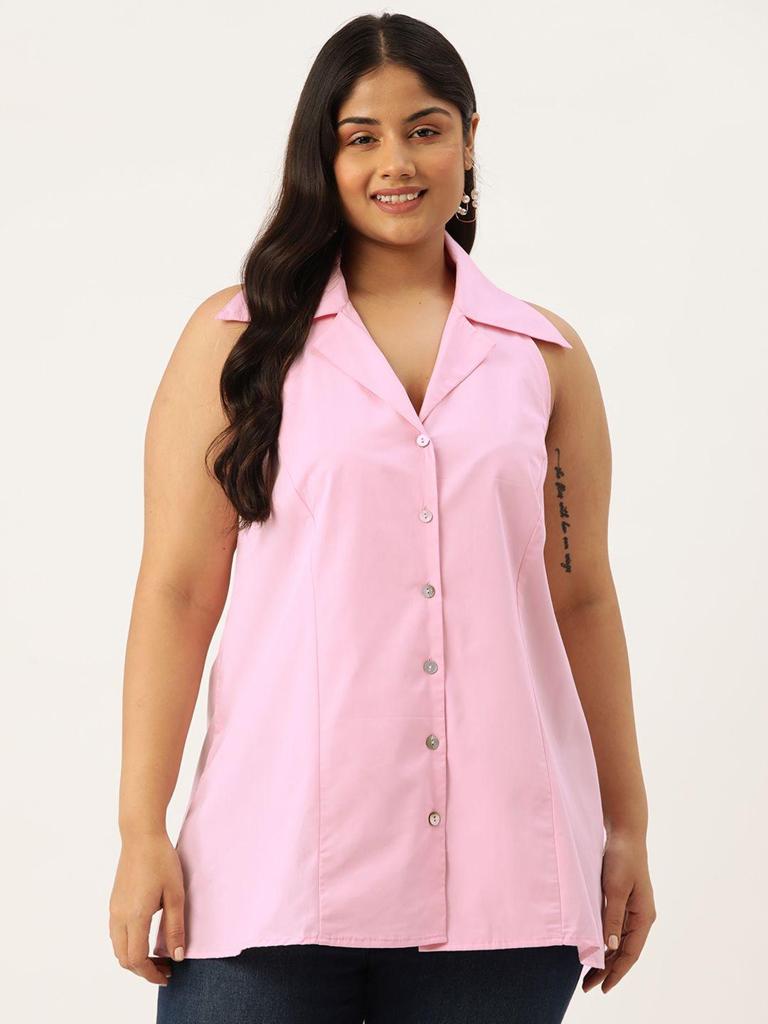 therebelinme plus size cotton shirt style longline top