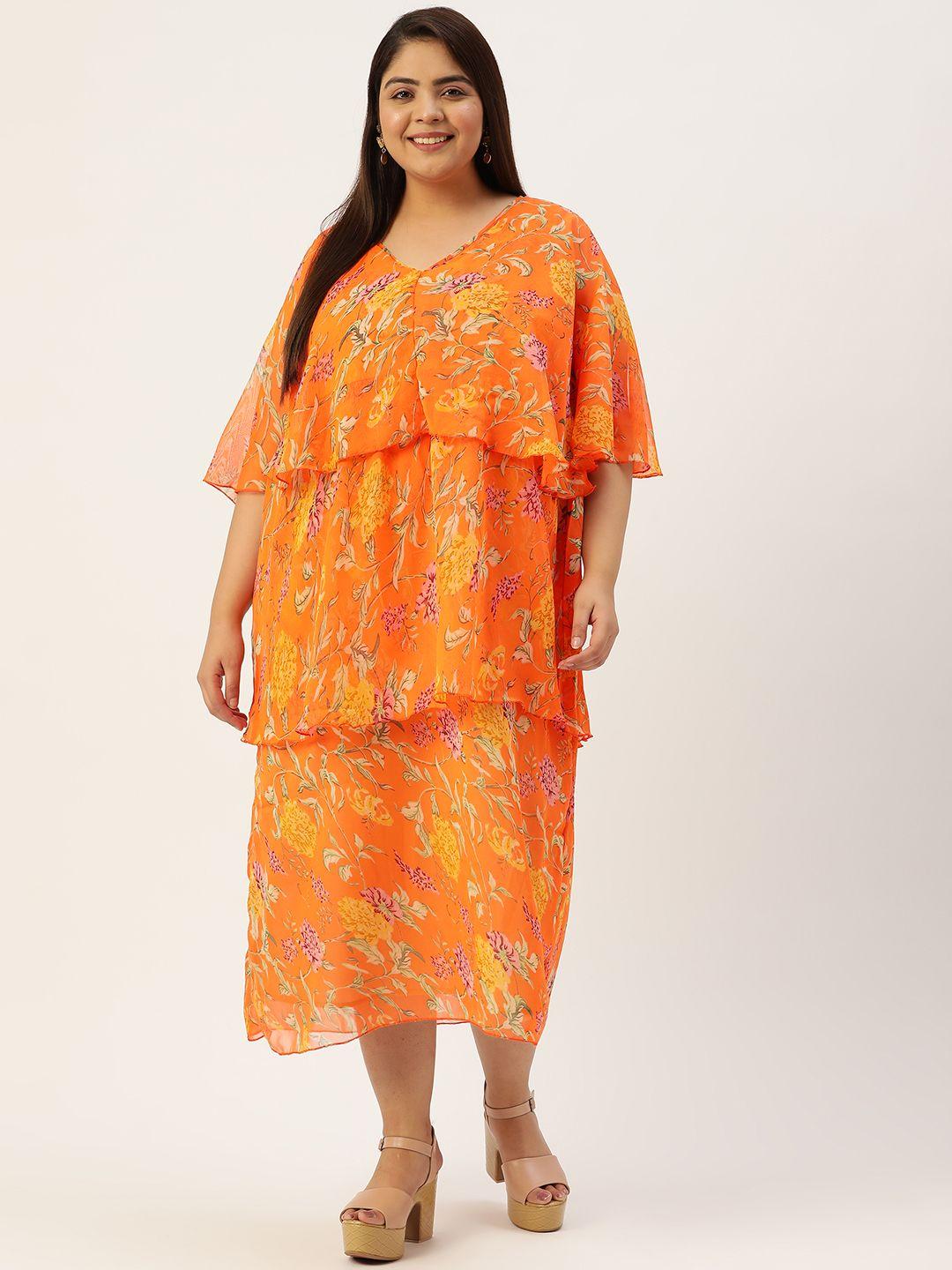 therebelinme plus size floral layered maxi dress