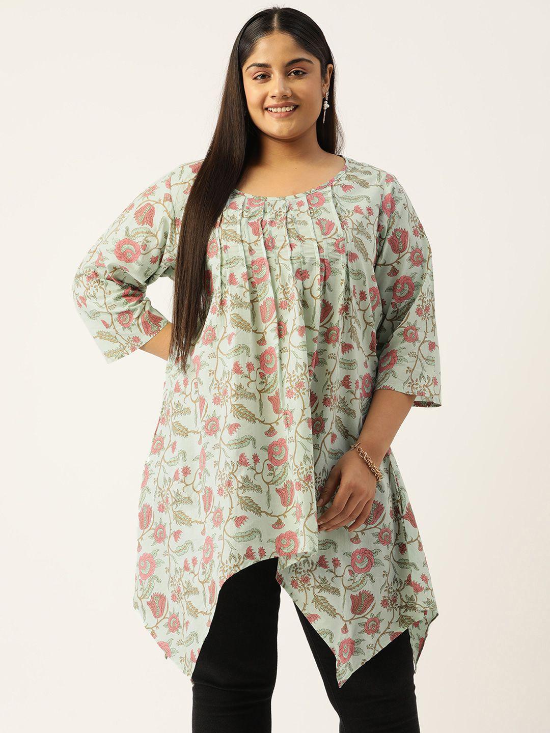 therebelinme plus size floral printed kurta