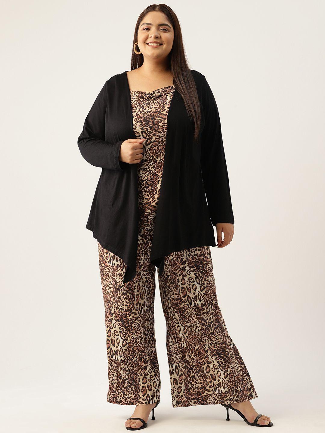 therebelinme plus size printed longline top with palazzos