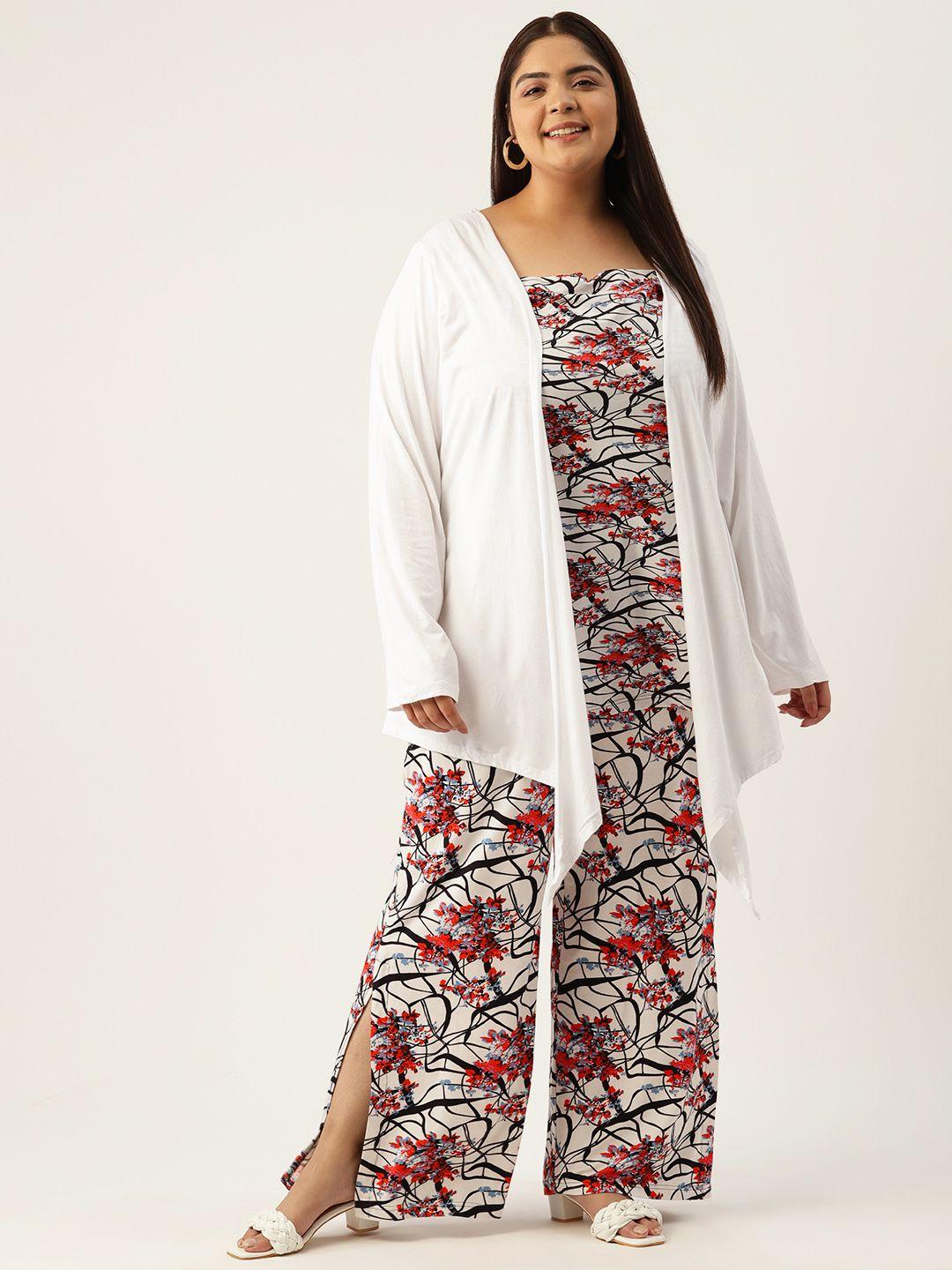 therebelinme plus size printed longline top with palazzos