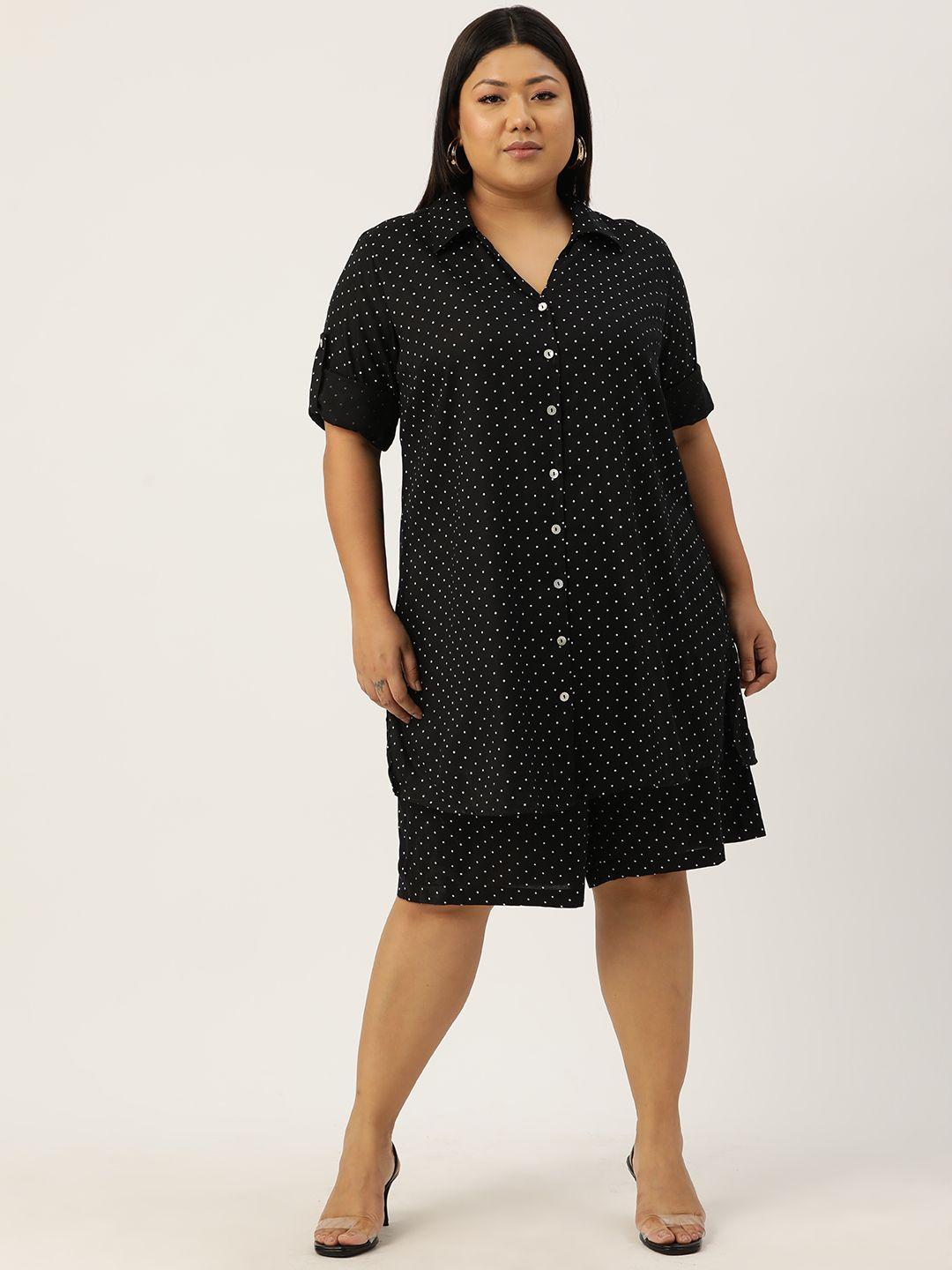 therebelinme plus size printed shirt with shorts