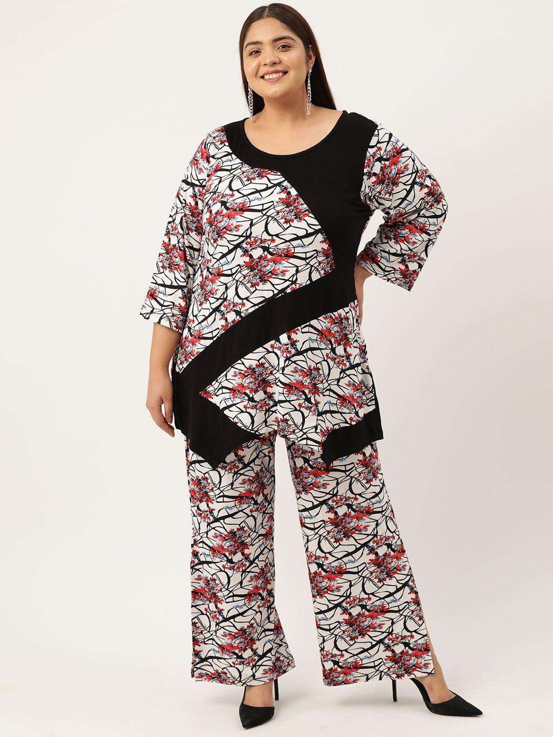 therebelinme plus size printed tunic with palazzos