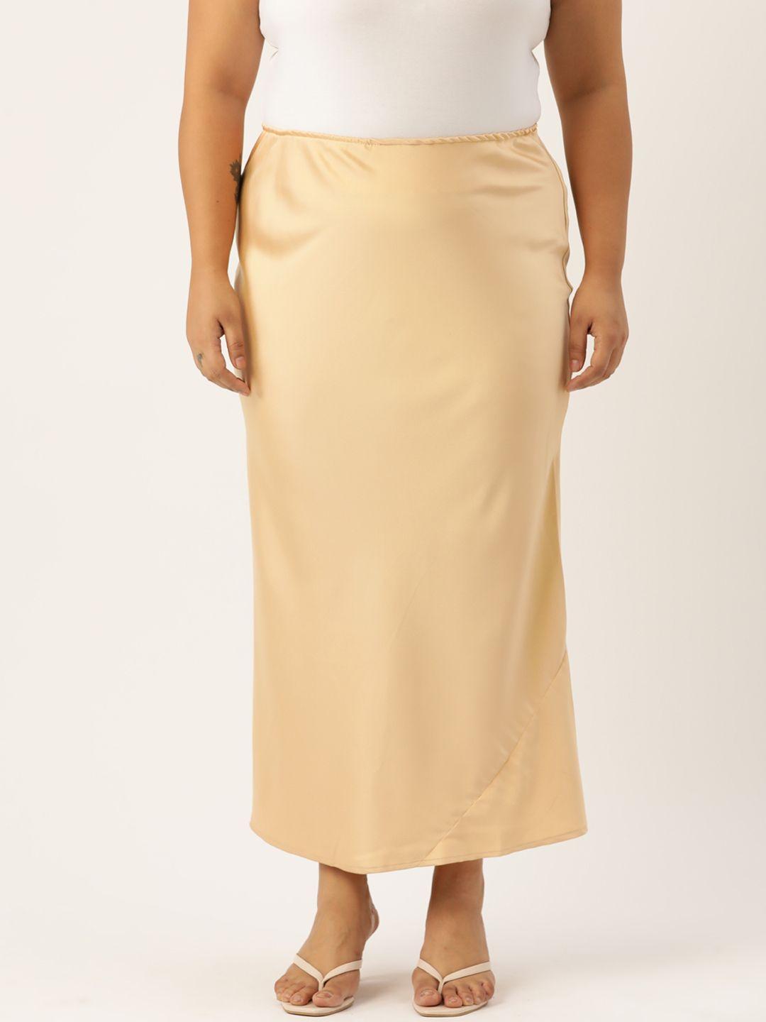 therebelinme plus size satin straight skirt