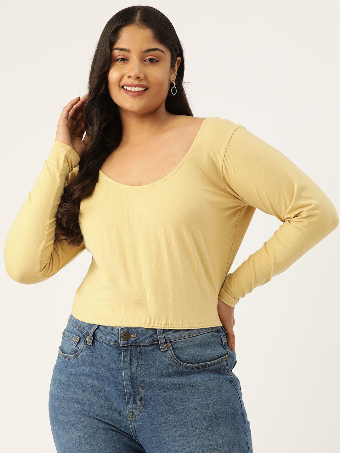 therebelinme plus size scoop neck crop top