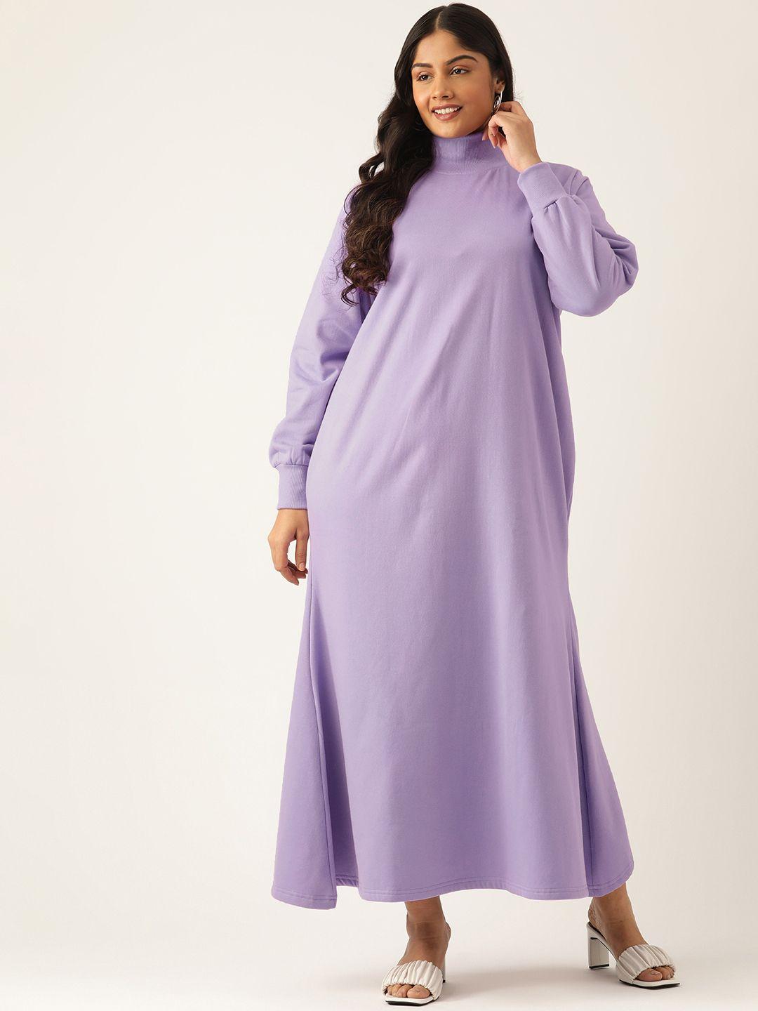 therebelinme plus size solid bishop sleeve maxi dress