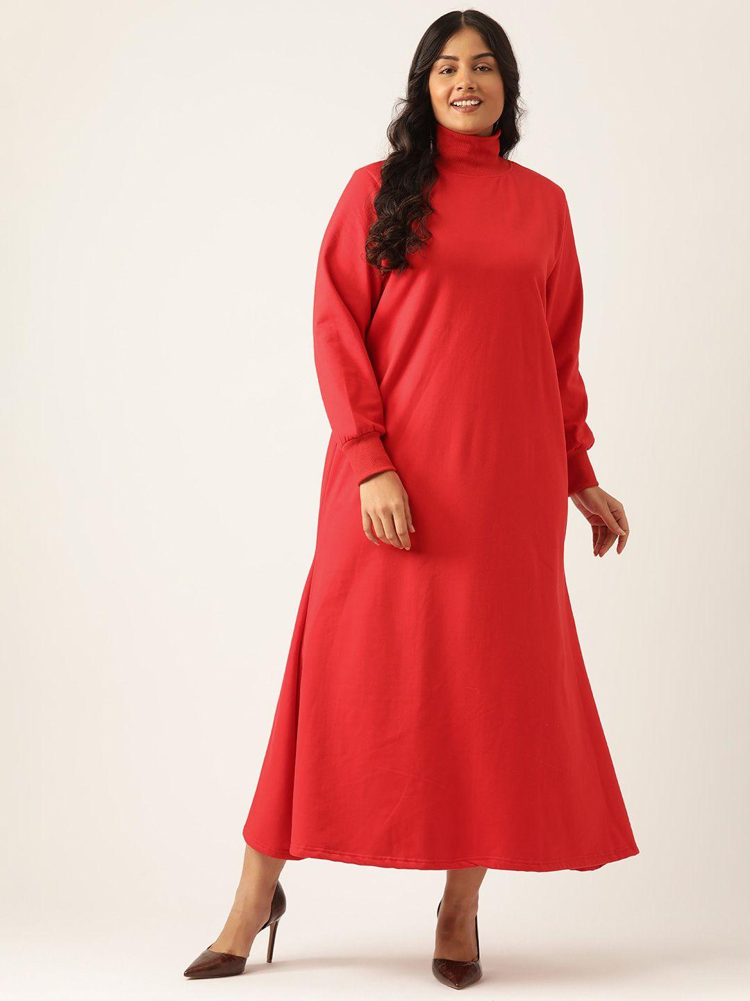 therebelinme plus size solid bishop sleeve maxi dress