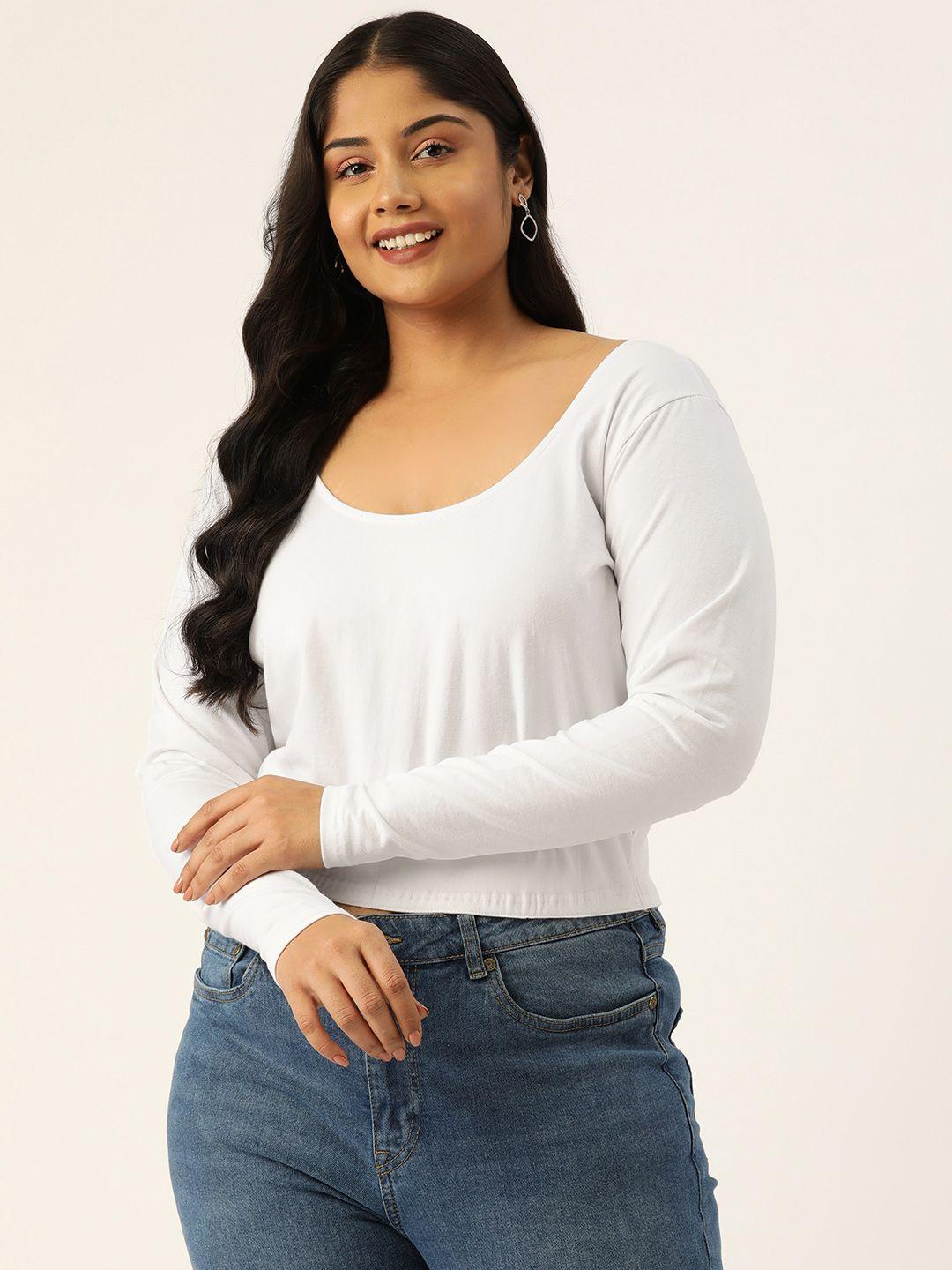 therebelinme plus size solid cotton crop top