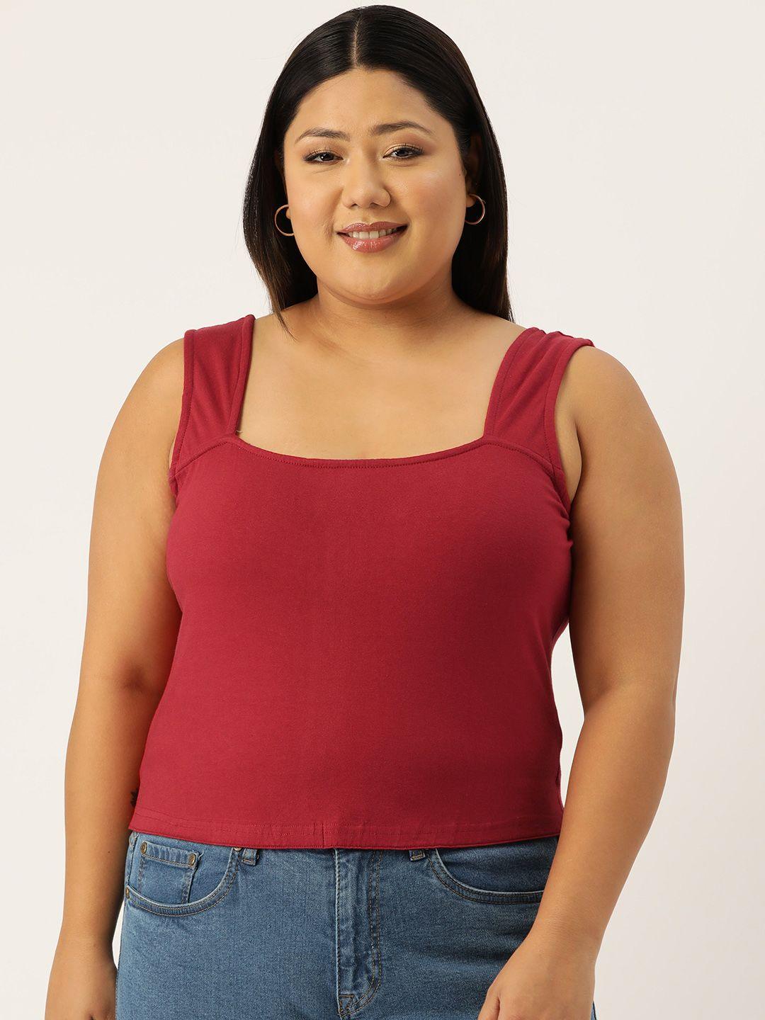 therebelinme plus size solid crop top