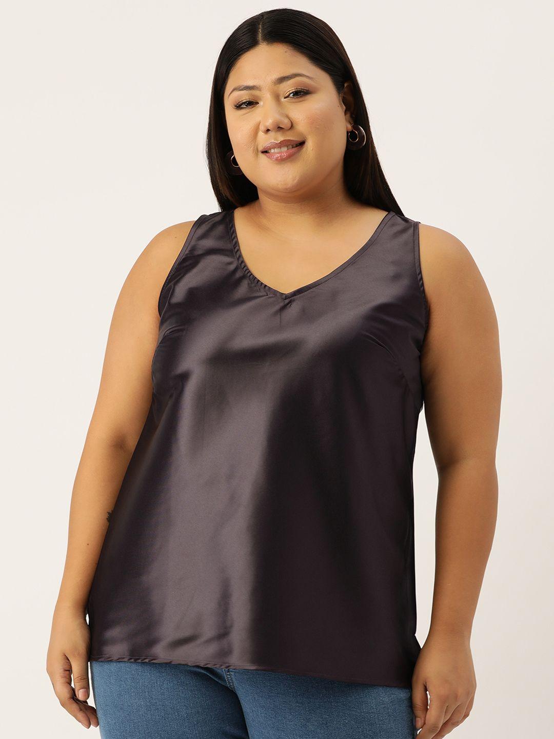 therebelinme plus size solid satin top