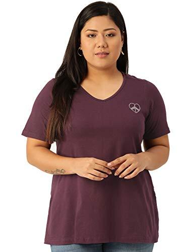 therebelinme plus size women's purple solid color v-neck cotton t-shirt(xxxxxl)