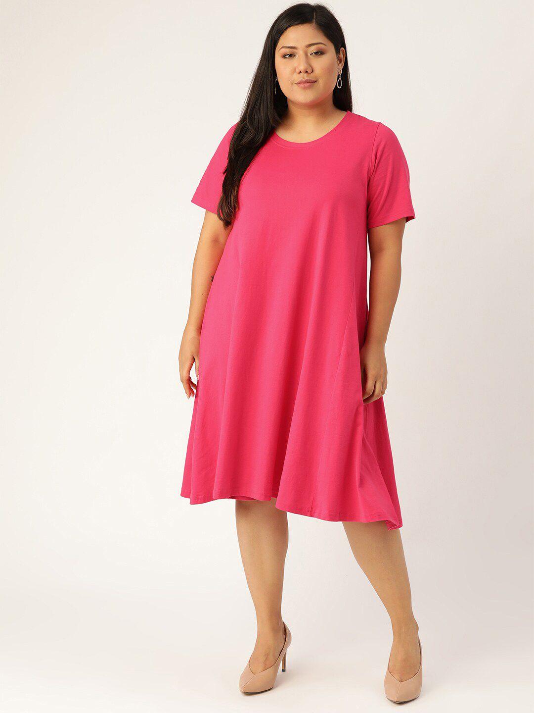 therebelinme plus size women fuchsia a-line dress