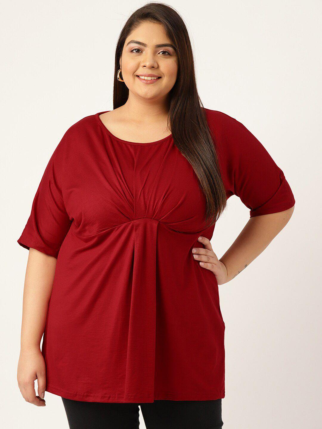 therebelinme plus size women maroon empire top