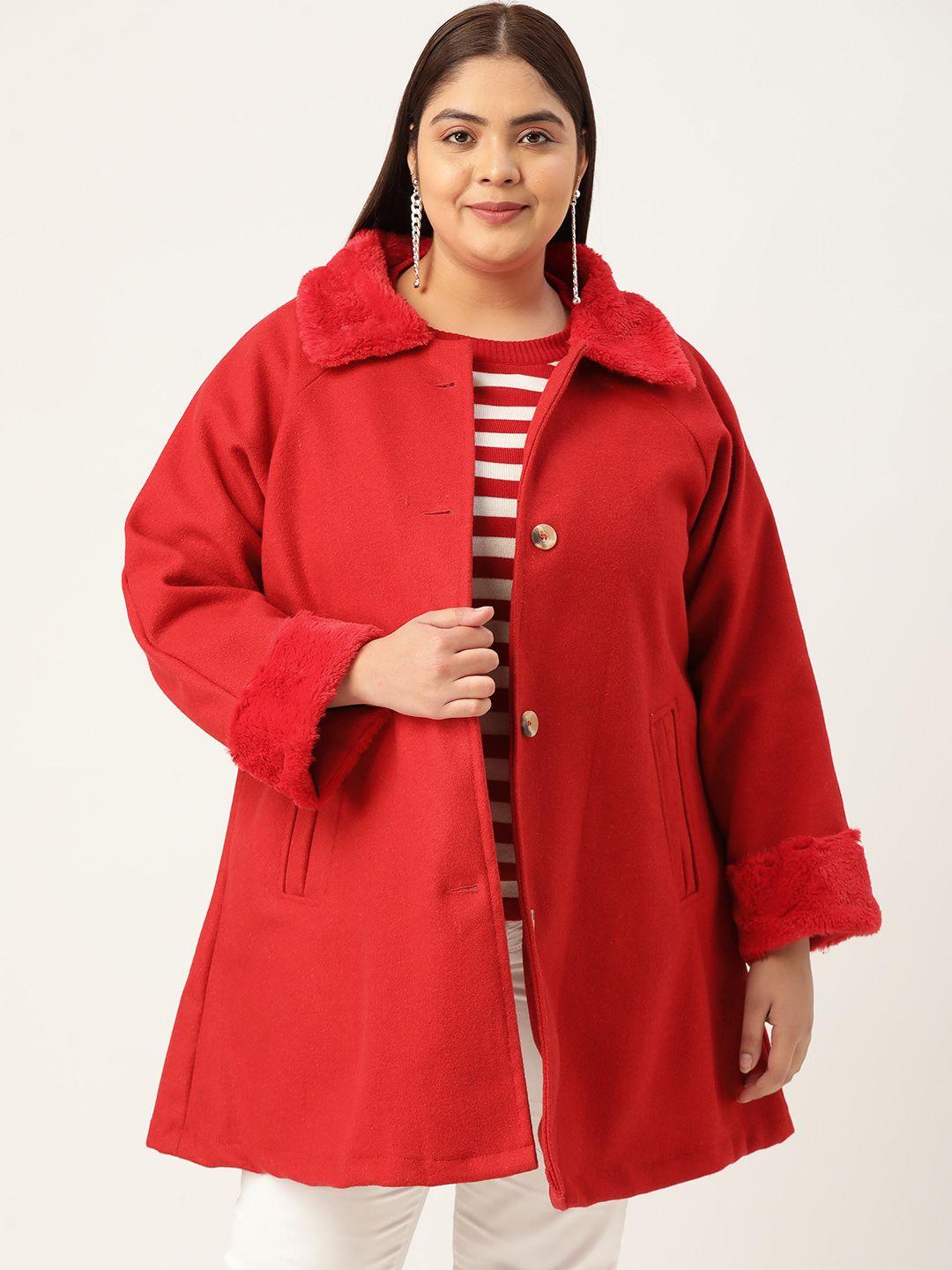 therebelinme plus size women solid longline overcoat