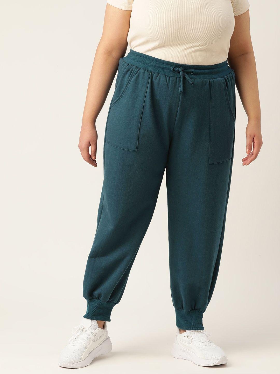 therebelinme plus size women tapered fit high-rise easy wash joggers