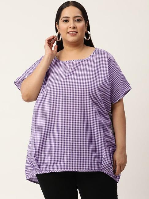 therebelinme purple cotton check top