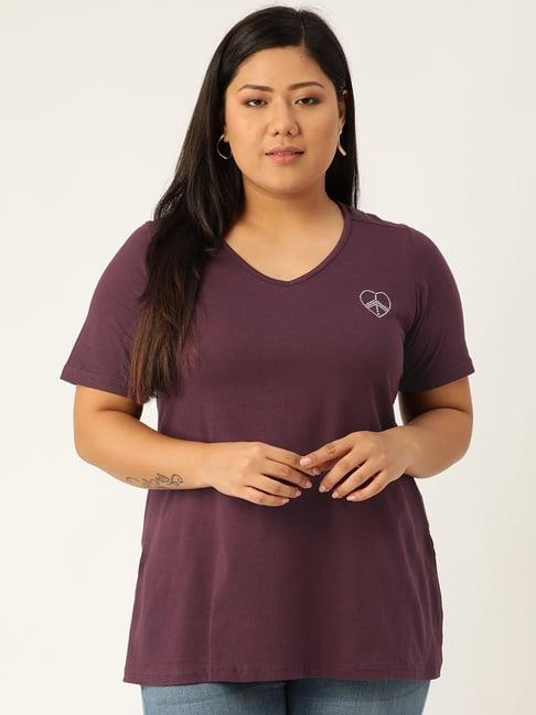 therebelinme purple v-neck t-shirt