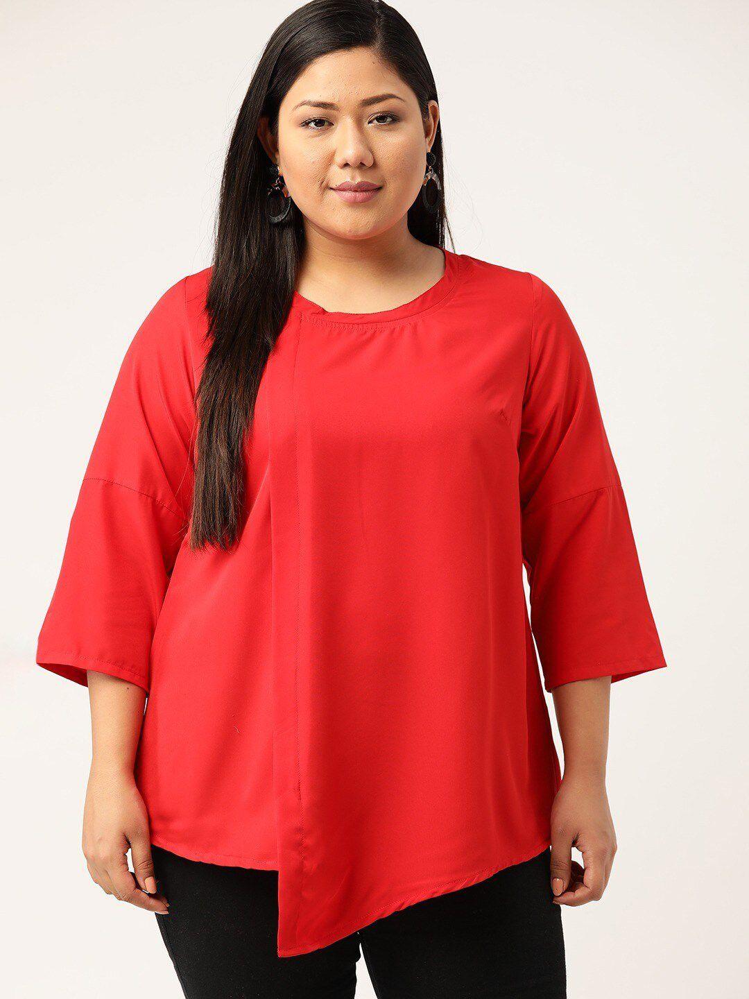 therebelinme red layered crepe top