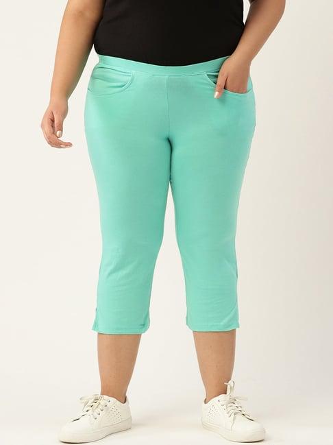 therebelinme sea green cotton capris