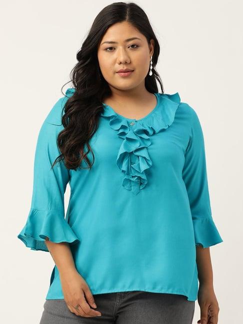 therebelinme turquoise a-line top