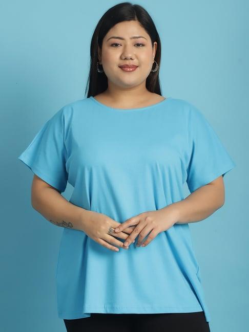 therebelinme turquoise cotton plus size t-shirt