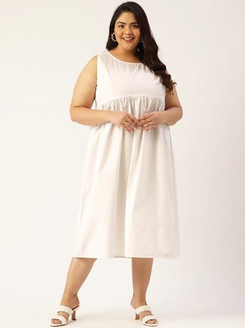 therebelinme white cotton midi dress