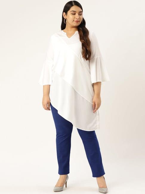 therebelinme white high low tunic