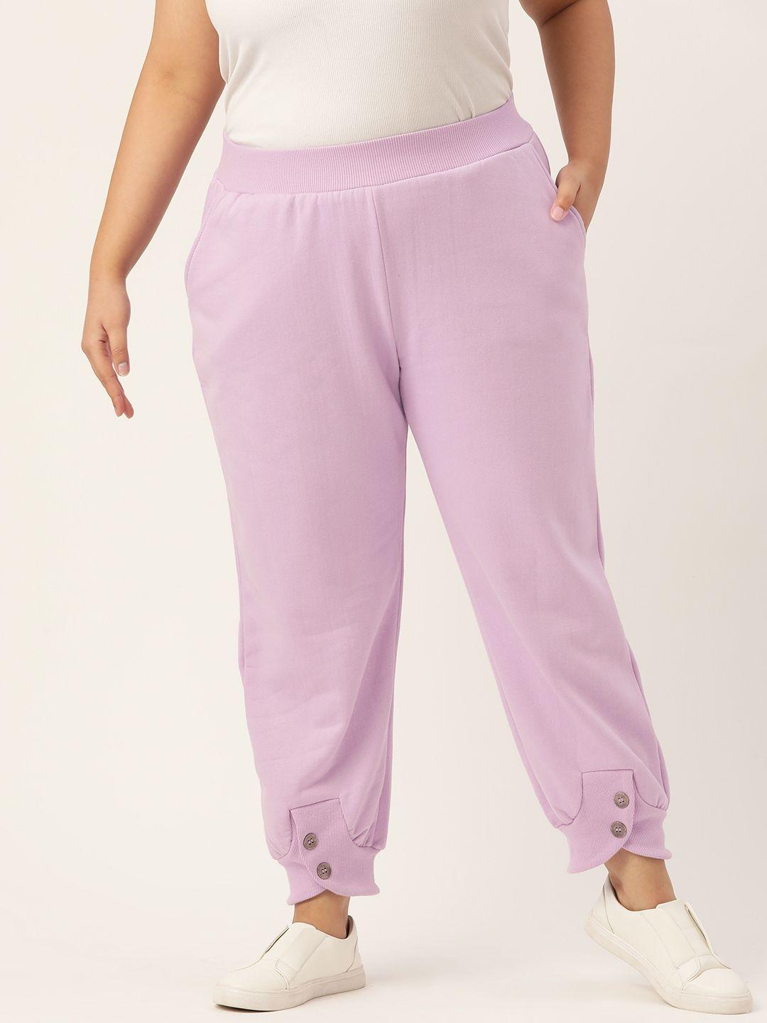 therebelinme women lavender solid joggers