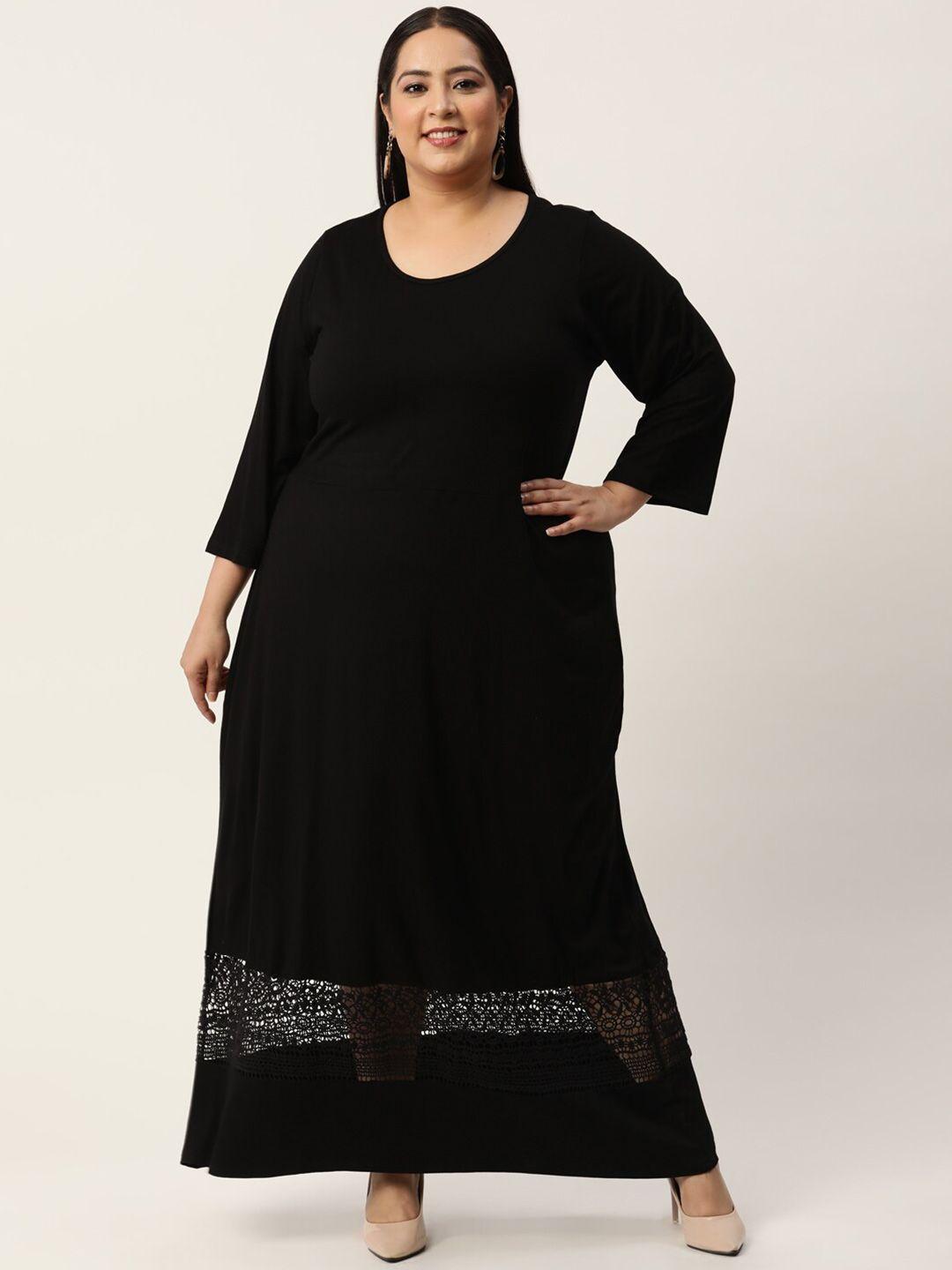 therebelinme women plus size black ethnic maxi dress