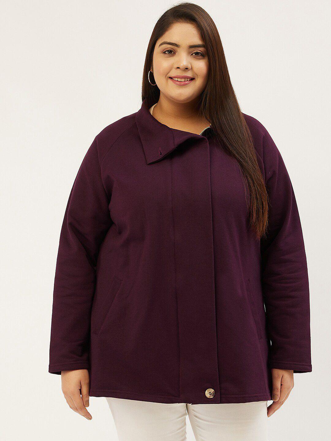 therebelinme women plus size burgundy fleece longline tailored jacket