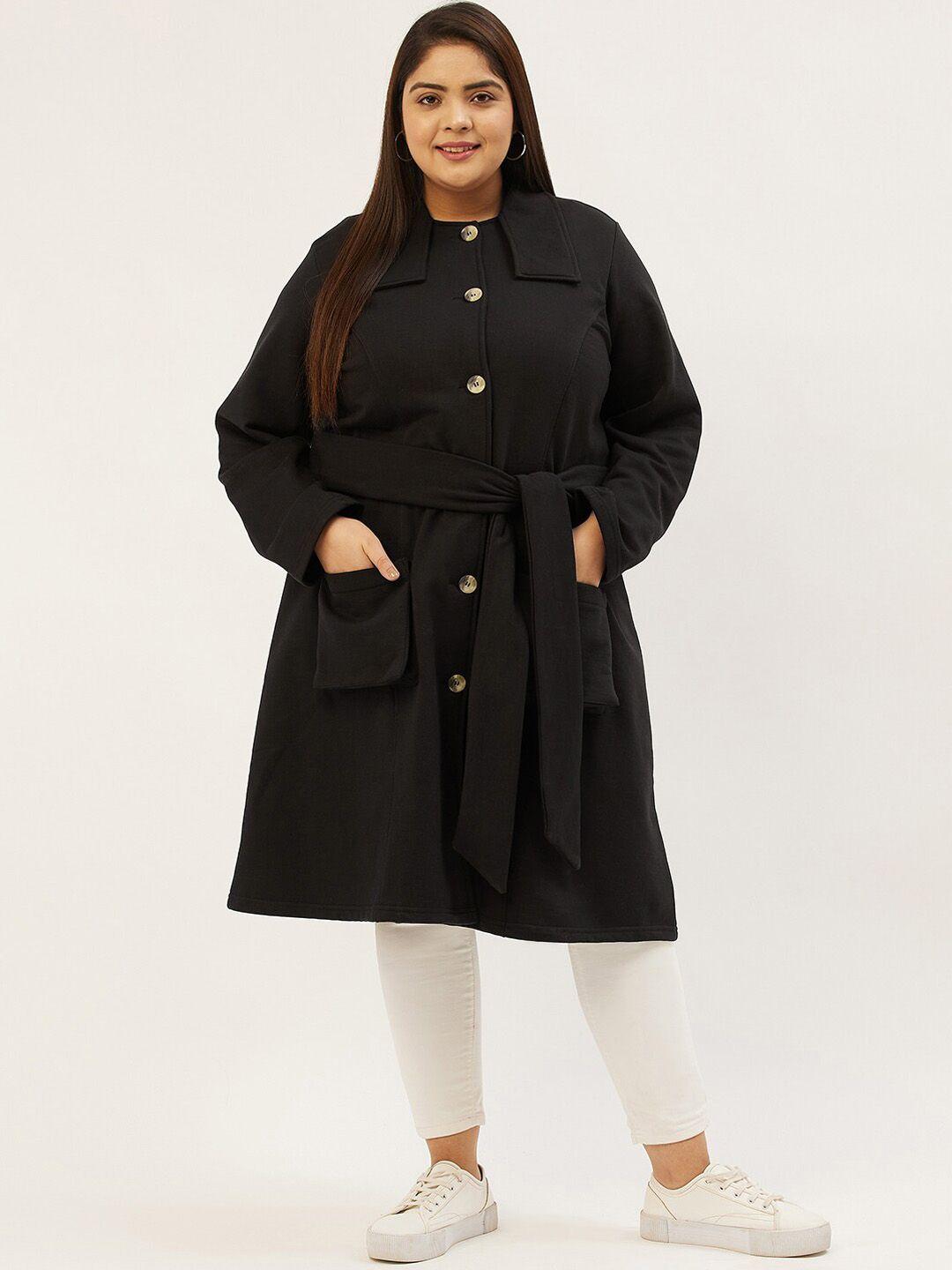 therebelinme women plus size fleece longline coat