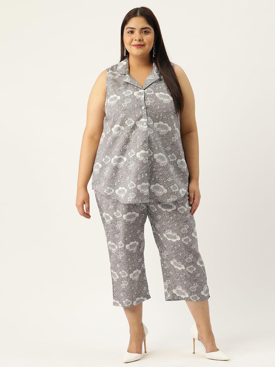 therebelinme women plus size pure cotton shirt with capris