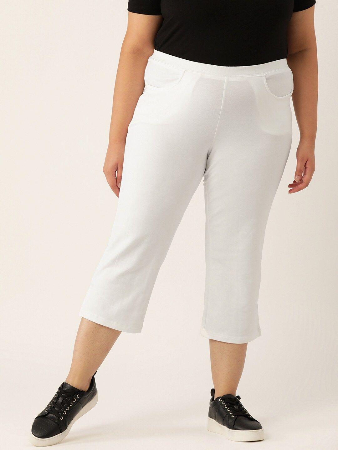 therebelinme women plus size white capris