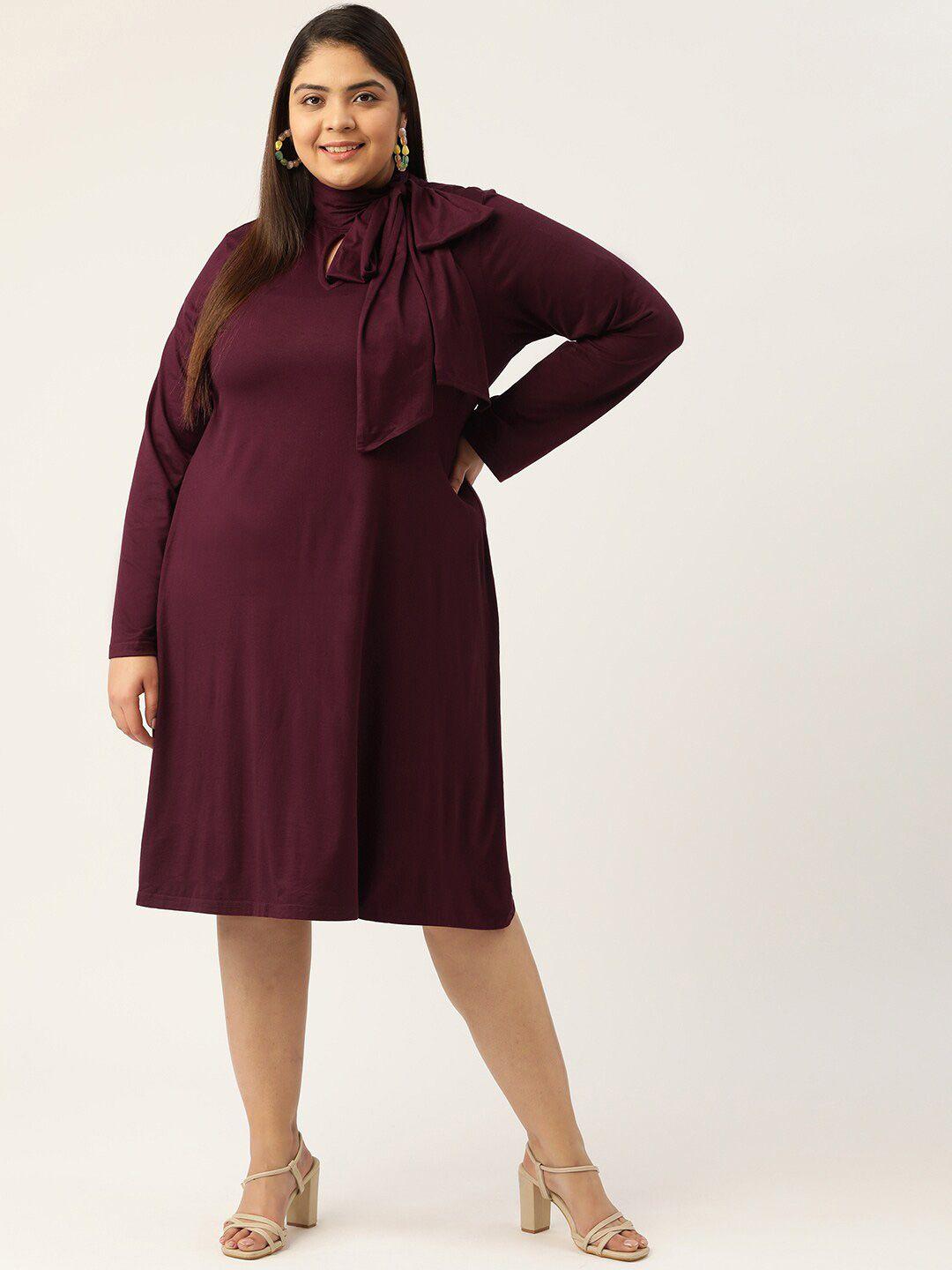 therebelinme women purple a-line dress