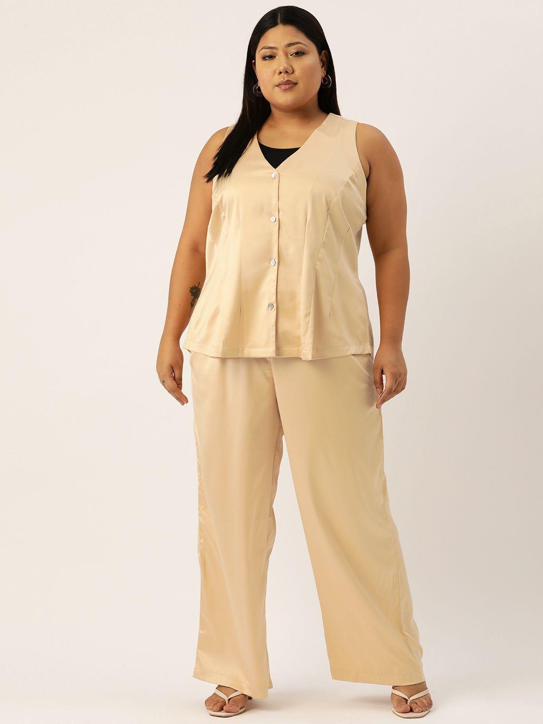 therebelinme women satin top with trousers