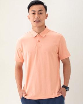 thermoregulating regular fit 2 button polo t-shirt