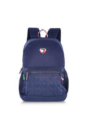 theseus graphic polyester zip closure backpack - navy