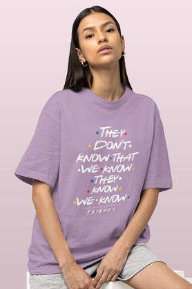 they dont know round neck womens oversized t-shirt - lavender