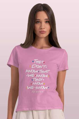 they dont know round neck womens t-shirt - baby pink